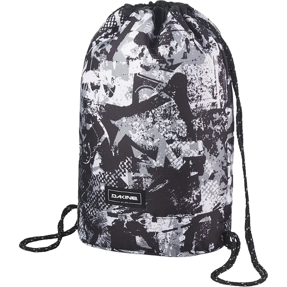 Dakine Cinch Pack Drawstring Backpack Black White STREET ART Print  Bag Sackpack